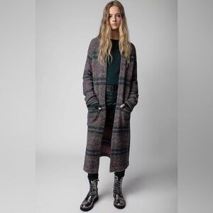 NWOT Zadig & Voltaire Marina 100% Cashmere Cardigan Duster XS/S